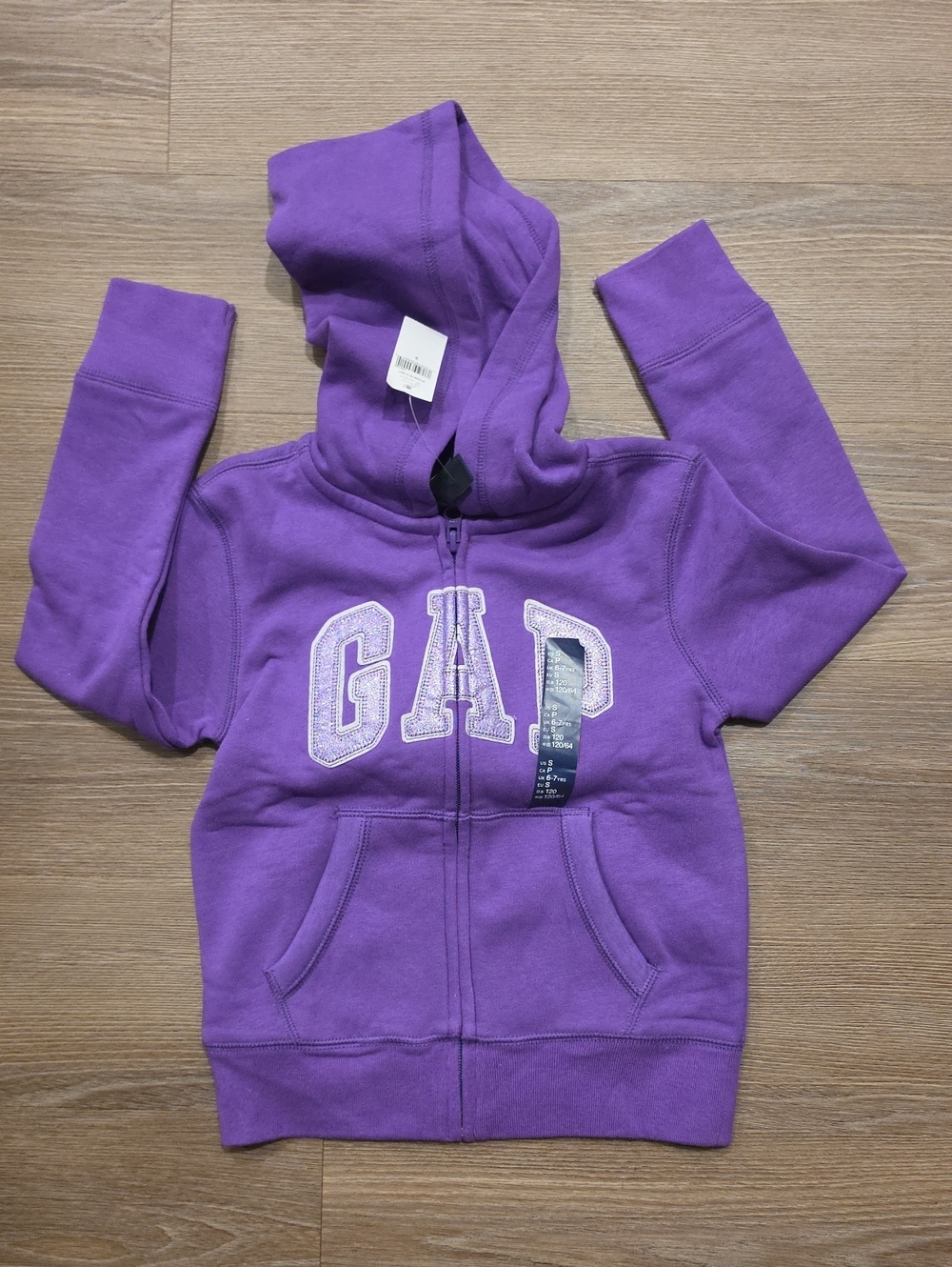 GAP Purple Kids Full-Zip Hoodie with Logo